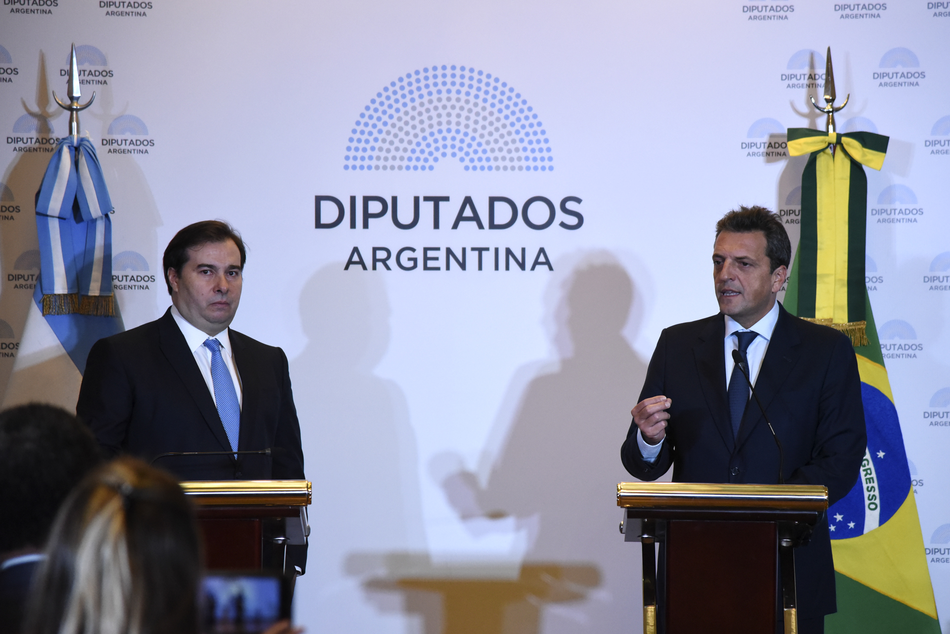 Massa recibió al Presidente de la Cámara de Diputados del Brasil junto a los jefes de bloques