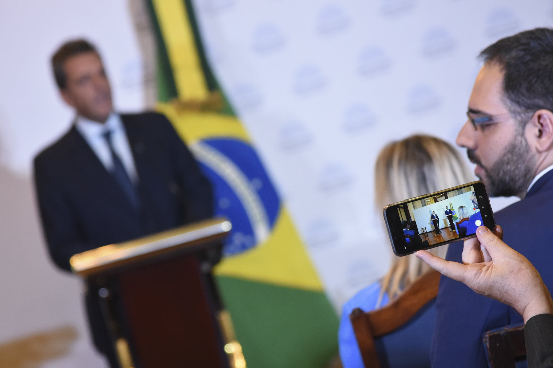 Massa recibió al Presidente de la Cámara de Diputados del Brasil junto a los jefes de bloques