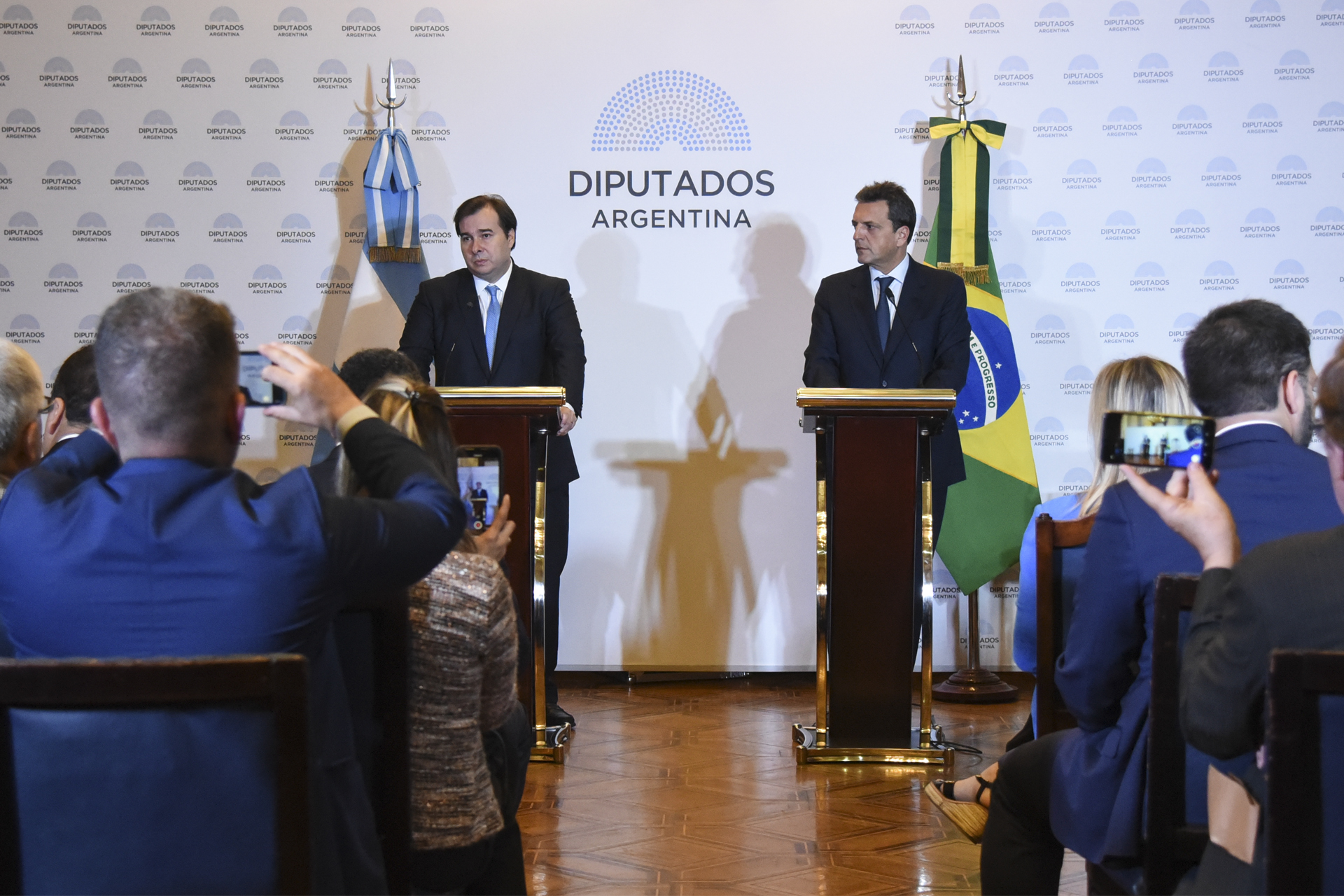 Massa recibió al Presidente de la Cámara de Diputados del Brasil junto a los jefes de bloques